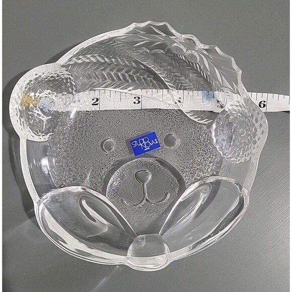 Vintage Mikasa Nova Candy Dish Crystal "Bear Necessities" Teddy Christmas 5.5" - Picture 5 of 5